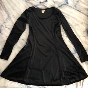 Black velour skater dress